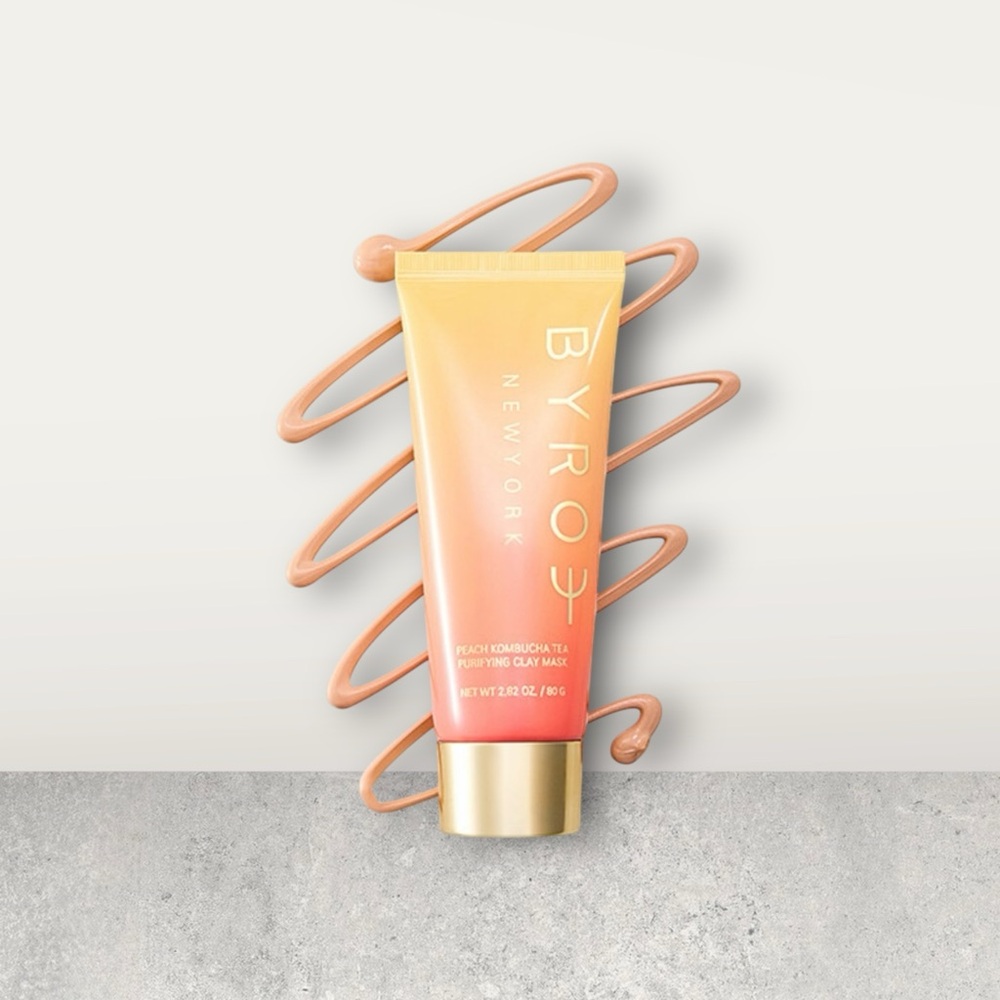 BYROE Peach Kombucha Tea Purifying Clay Mask 2.82oz New in Box / Sealed